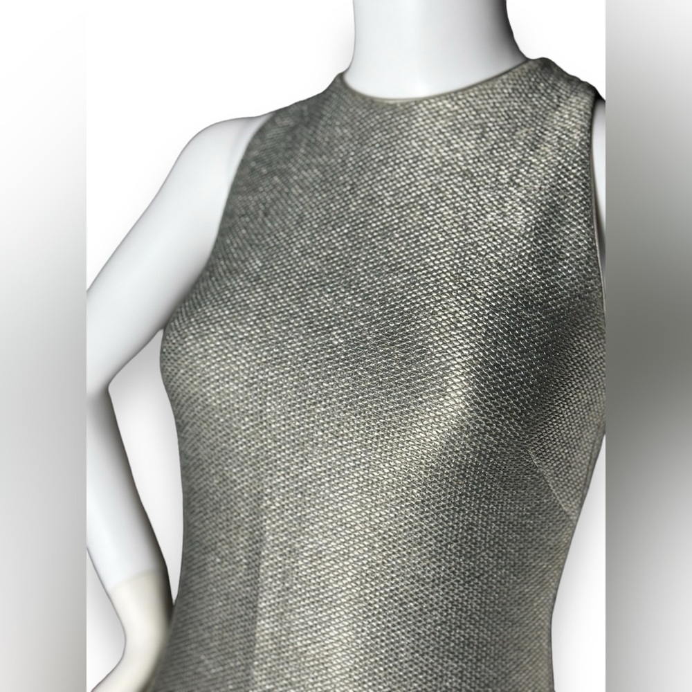 Akris Structured Metallic Techno Weave Sheath Dre… - image 5